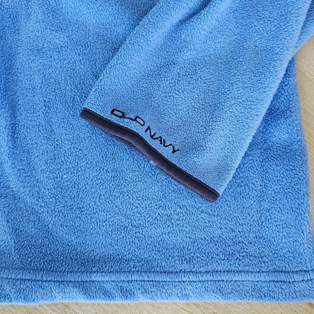 Vintage Old Navy Quarter Zip Fleece Pullover in Light Blue, Sz XL - Picture 2 of 6
